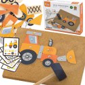  Drewniana Przybijanka Pojazdy budowlane 45 elementów Montessori