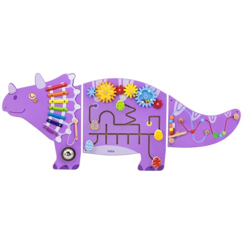  Drewniana Tablica Sensoryczna-Manipulacyjna EDU Triceratops