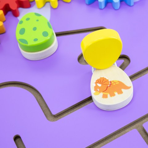  Drewniana Tablica Sensoryczna-Manipulacyjna EDU Triceratops