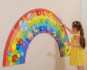  Drewniana Tablica Sensoryczno-Manipulacyjna EDU Tęcza Certyfikat FSC