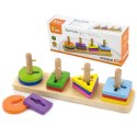  Drewniane klocki z sorterem kształtów Montessori