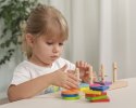  Drewniane klocki z sorterem kształtów Montessori