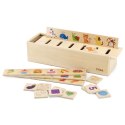  Drewniany Edukacyjny Sorter Gra Zwierzątka Owoce Warzywa Montessori