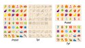  Drewniany Edukacyjny Sorter Gra Zwierzątka Owoce Warzywa Montessori