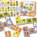  Edukacyjne Klocki Domino Drewniane gra Farma 28 elementów Montessori