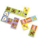  Edukacyjne Klocki Domino Drewniane gra Farma 28 elementów Montessori