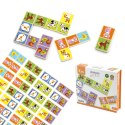  Edukacyjne Klocki Domino Drewniane gra Farma 28 elementów Montessori