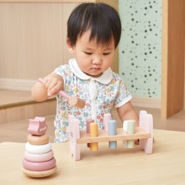 PolarB Zestaw Drewniana Piramidka + Przebijanka z Młoteczkiem Lisek Montessori