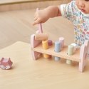  PolarB Zestaw Drewniana Piramidka + Przebijanka z Młoteczkiem Lisek Montessori