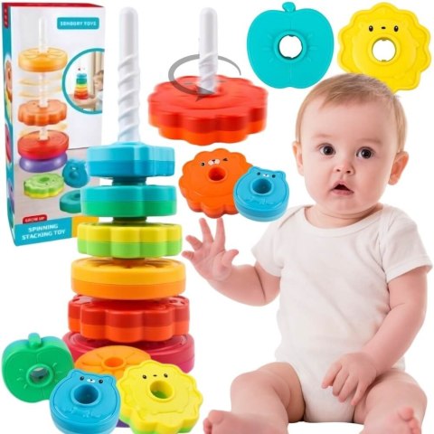  BABY Edukacyjna Piramidka Zakręcona Wieża Zwierzątka