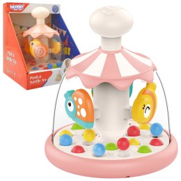  BABY Kolorowe Zwierzątka Różowy Bączek z Kulkami Karuzela