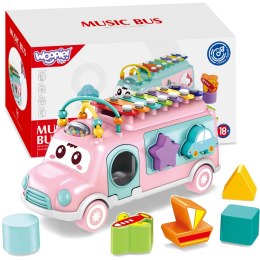 BABY Samochodzik Muzyczny Sorter z Cymbałkami Różowy