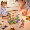  Klocki Magnetyczne Konstrukcyjne Świecące 3D Świat Zwierząt 124el.