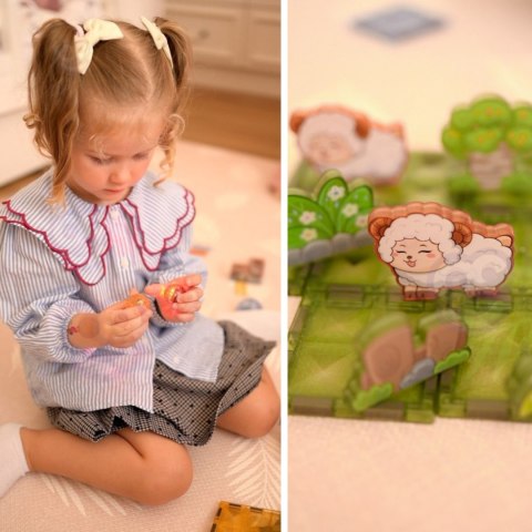  Klocki Magnetyczne Konstrukcyjne Świecące 3D Świat Zwierząt 124el.