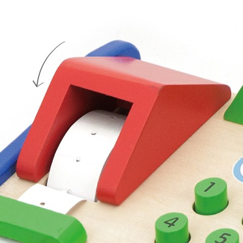  Drewniana Kasa sklepowa z akcesoriami Skaner Montessori
