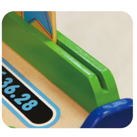  Drewniana Kasa sklepowa z akcesoriami Skaner Montessori