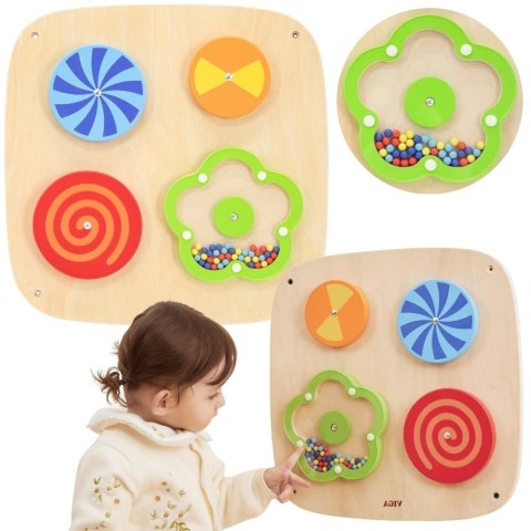  Drewniana Tablica Manipulacyjna Ścienna Panel Sensoryczny Montessori