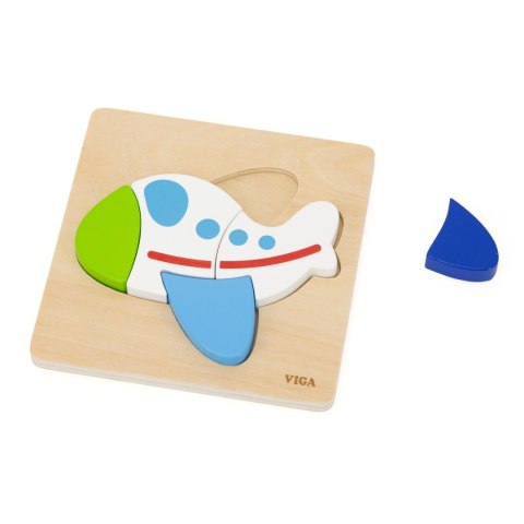 Drewniane Puzzle - Kolorowy Samolot