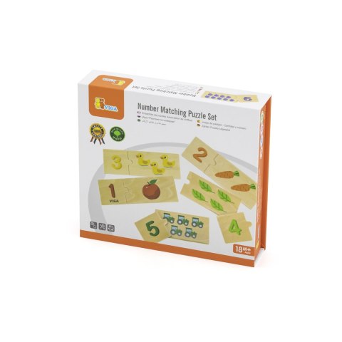  Zestaw Drewniane Puzzle Dopasuj Liczby Układanka Montessori