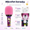  Bezprzewodowy Mikrofon Do Karaoke Z Głośnikiem BT LED Różowy
