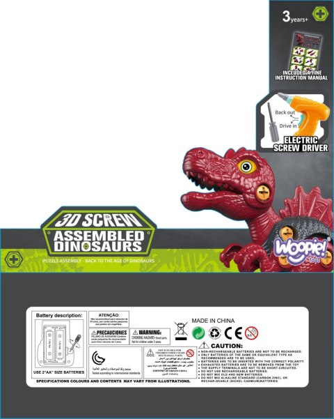  Dinozaur do Skręcania Zestaw Konstrukcyjny + Wiertarka 31 el.
