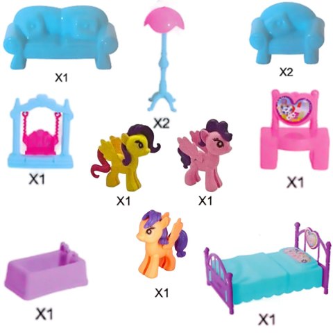  Domek dla Lalek Kucyków PONY FANTASY VILLA 120 el.