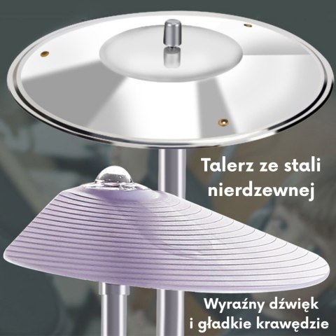  Perkusja Edukacyjna dla Dzieci 5 Bębnów 1 Talerz + Taboret z Motywem Zwierzątek