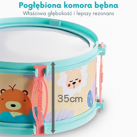  Perkusja Edukacyjna dla Dzieci 5 Bębnów 1 Talerz + Taboret z Motywem Zwierzątek