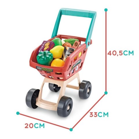  Sklep Supermarket z Wózkiem Sklepowym Waga Kasa Skaner + 48 Akc.