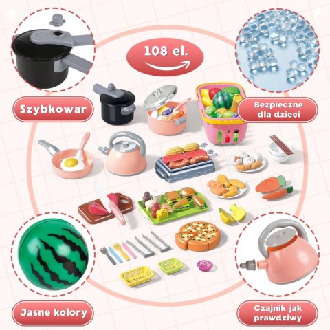  Zestaw Akcesoriów Kuchennych Zabawka do Gotowania 108 el