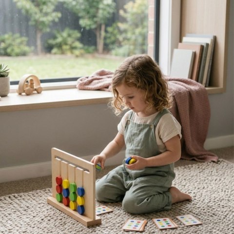  Gra Logiczna Odwzoruj Kolory i Figury Sorter Montessori