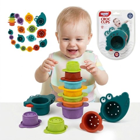  BABY Zabawka do Kąpieli Kubeczki Przelewowe Krokodylek