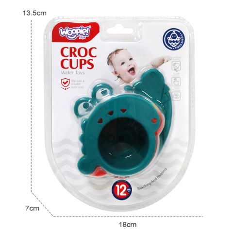  BABY Zabawka do Kąpieli Kubeczki Przelewowe Krokodylek