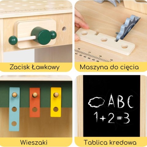  GREEN Drewniany Warsztat STEM Zestaw z Narzędziami
