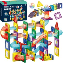  Klocki Magnetyczne Konstrukcyjne 3D Zestaw Edukacyjny Tor Kulkowy 105el.