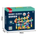  Klocki Magnetyczne Konstrukcyjne 3D Zestaw Edukacyjny Tor Kulkowy 105el.