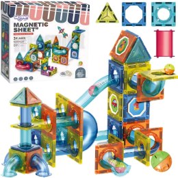  Klocki Magnetyczne Konstrukcyjne 3D Zestaw Edukacyjny Tor Kulkowy 42 el.