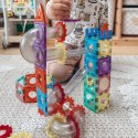  Klocki Magnetyczne Konstrukcyjne 3D Zestaw Edukacyjny Tor Kulkowy Kulodrom 126el.