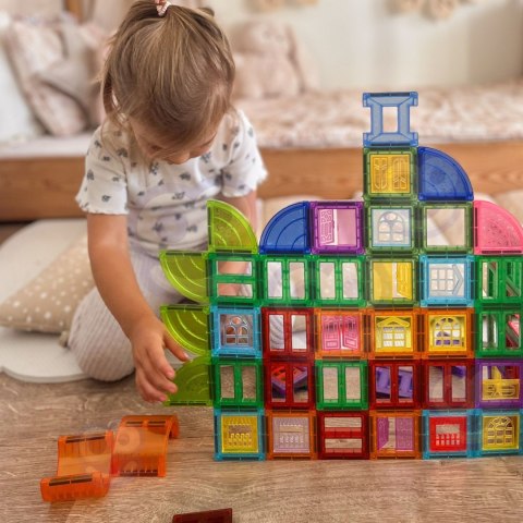  Klocki Magnetyczne Konstrukcyjne 3D Zestaw Edukacyjny Zamek 100el.
