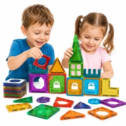  Klocki Magnetyczne Konstrukcyjne 3D Zestaw Edukacyjny Zamek 30el.