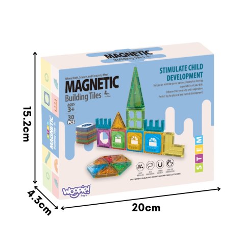  Klocki Magnetyczne Konstrukcyjne 3D Zestaw Edukacyjny Zamek 30el.