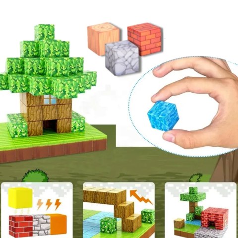  Klocki Magnetyczne Konstrukcyjne Świat Klocków 108 el.