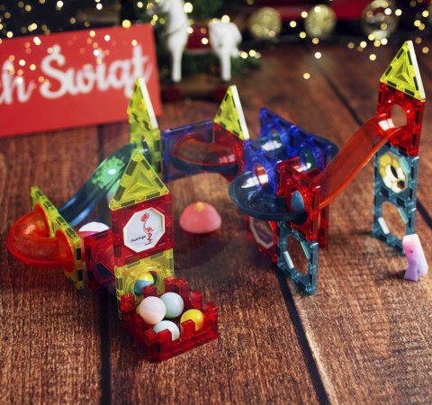  Klocki Magnetyczne Tor Kulkowy Świetlny 75 el.