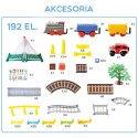  Kolejka Elektryczna 2w1 Tor Wyścigowy Pociąg Wiadukt Auto XXL 192 el.