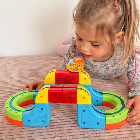  Magiczna Kolejka Kostkowa Klocki Konstrukcyjne Tor Antygrawitacyjny Magnetyczny 18el..