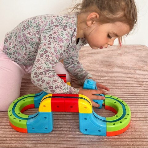  Magiczna Kolejka Kostkowa Klocki Konstrukcyjne Tor Antygrawitacyjny Magnetyczny 18el..