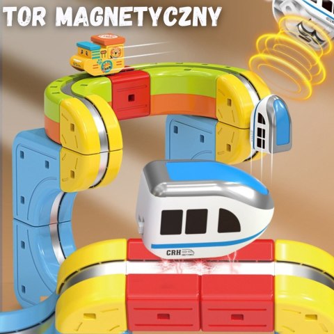  Magiczna Kolejka Kostkowa Klocki Konstrukcyjne Tor Antygrawitacyjny Magnetyczny 18el..