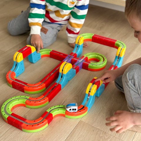  Magiczna Kolejka Kostkowa Klocki Konstrukcyjne Tor Antygrawitacyjny Magnetyczny 68el.