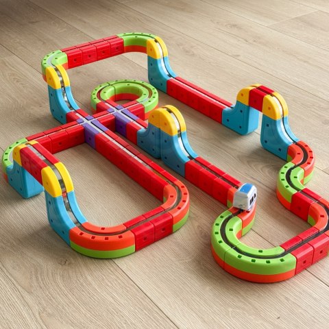  Magiczna Kolejka Kostkowa Klocki Konstrukcyjne Tor Antygrawitacyjny Magnetyczny 68el.