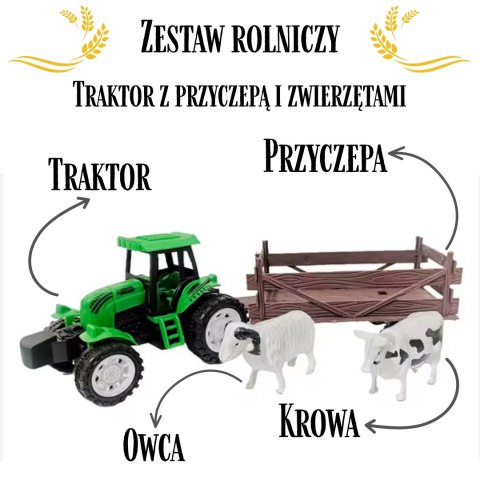 Traktor Rolniczy z Przyczepką i Zwierzętami